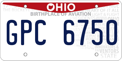 OH license plate GPC6750