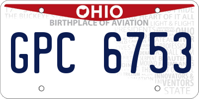 OH license plate GPC6753