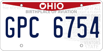 OH license plate GPC6754
