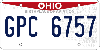 OH license plate GPC6757