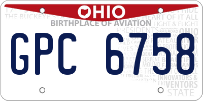 OH license plate GPC6758
