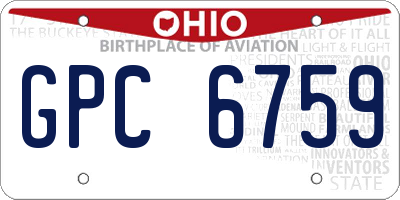 OH license plate GPC6759