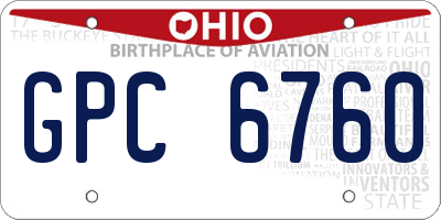 OH license plate GPC6760