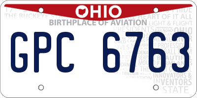 OH license plate GPC6763