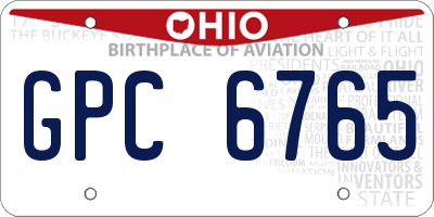 OH license plate GPC6765