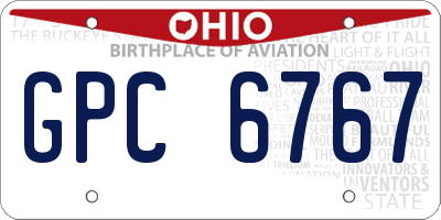 OH license plate GPC6767