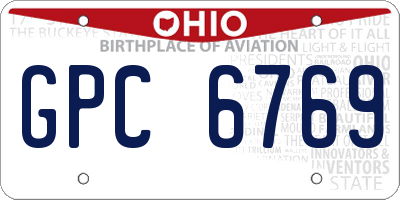 OH license plate GPC6769