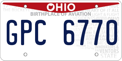 OH license plate GPC6770