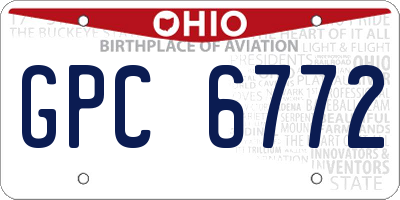OH license plate GPC6772