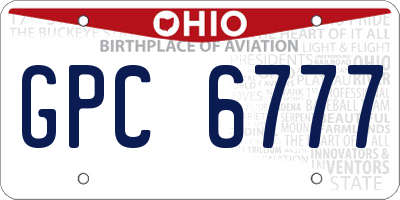 OH license plate GPC6777