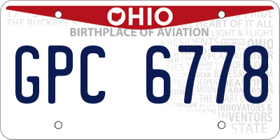 OH license plate GPC6778