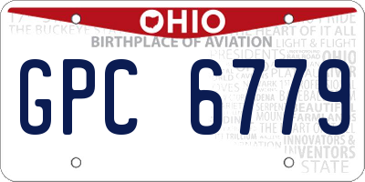 OH license plate GPC6779