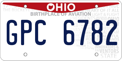 OH license plate GPC6782
