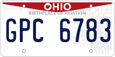 OH license plate GPC6783