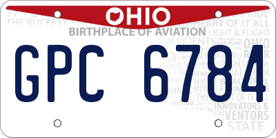 OH license plate GPC6784
