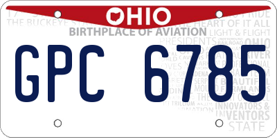OH license plate GPC6785