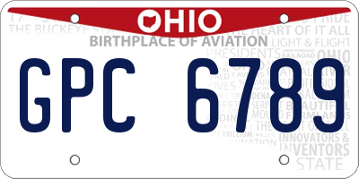 OH license plate GPC6789