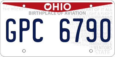 OH license plate GPC6790