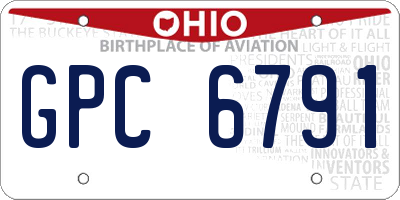 OH license plate GPC6791