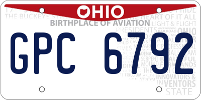 OH license plate GPC6792