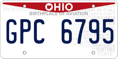 OH license plate GPC6795