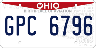 OH license plate GPC6796