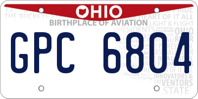 OH license plate GPC6804