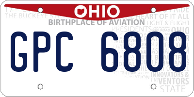 OH license plate GPC6808