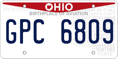 OH license plate GPC6809