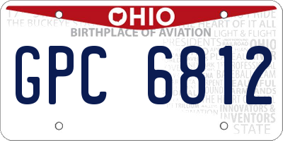 OH license plate GPC6812