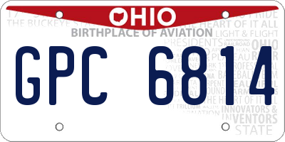 OH license plate GPC6814