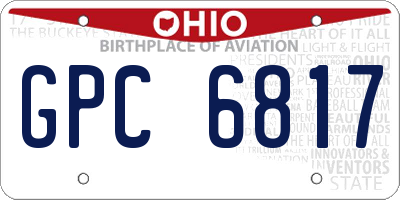 OH license plate GPC6817