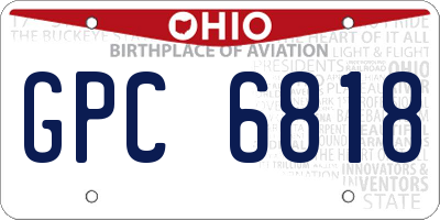 OH license plate GPC6818