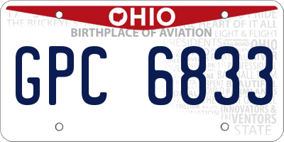OH license plate GPC6833
