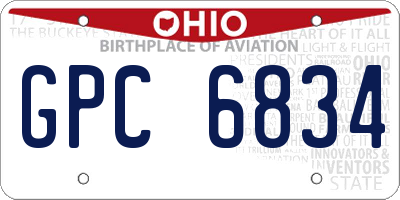 OH license plate GPC6834