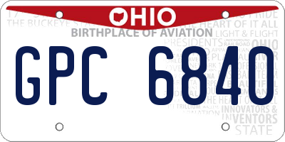 OH license plate GPC6840