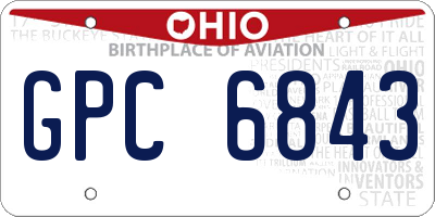 OH license plate GPC6843