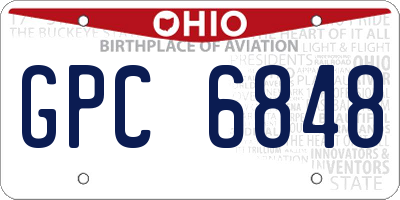 OH license plate GPC6848