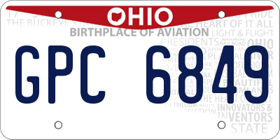 OH license plate GPC6849