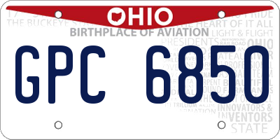 OH license plate GPC6850