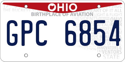OH license plate GPC6854