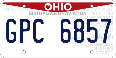 OH license plate GPC6857