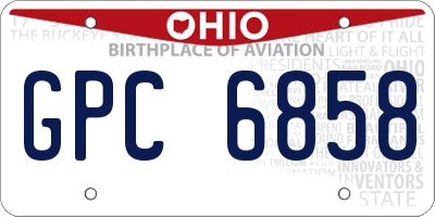 OH license plate GPC6858
