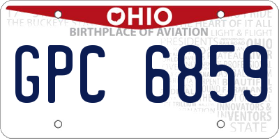 OH license plate GPC6859