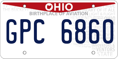 OH license plate GPC6860