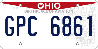 OH license plate GPC6861