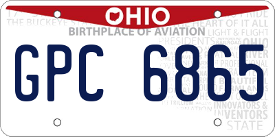 OH license plate GPC6865