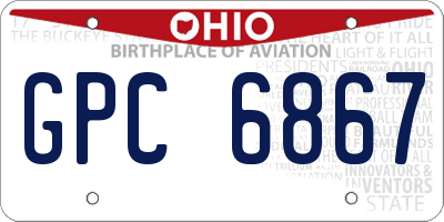OH license plate GPC6867