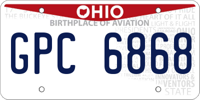 OH license plate GPC6868
