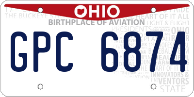 OH license plate GPC6874